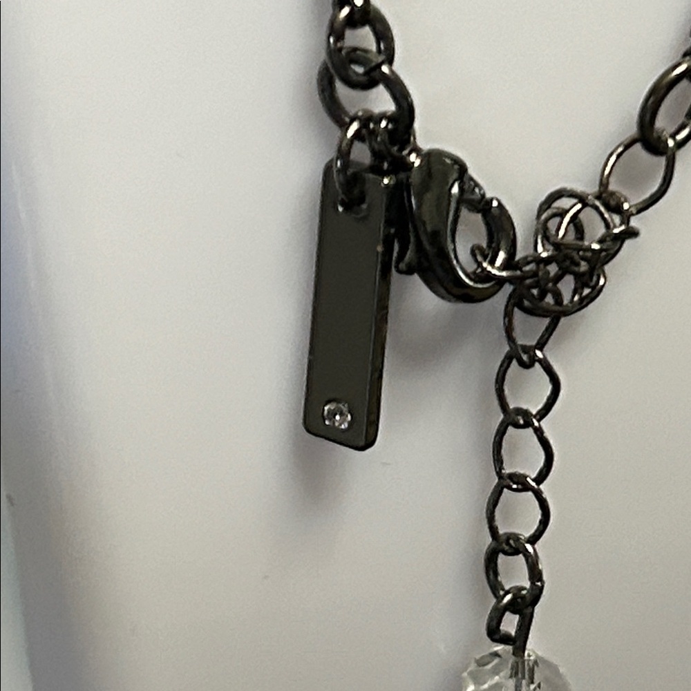 White House Black Market Black Necklace with Crystal Accents - Picture 4 of 6